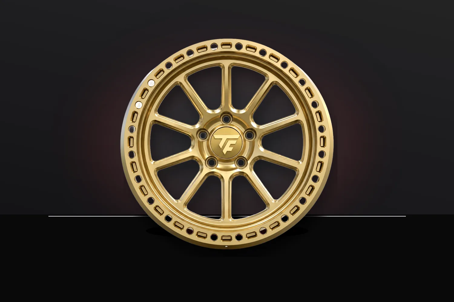 TracForged Beadlock gold wheel